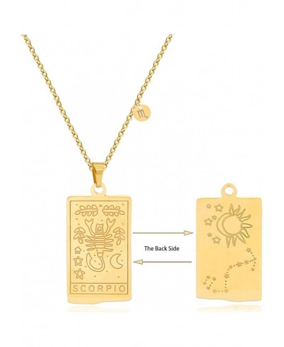 Zodiac Necklace for Women Tarot Card Necklace Constellation Pendant Necklace for Girls $13.98 Chains