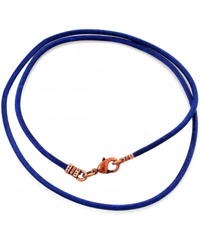 Antique Copper 2mm Fine Royal Blue Leather Cord Necklace - Any Length $19.74 Chains