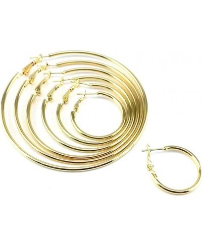 7 Pairs Hoops Womens Earrings Set (Gold) $11.85 Hoop