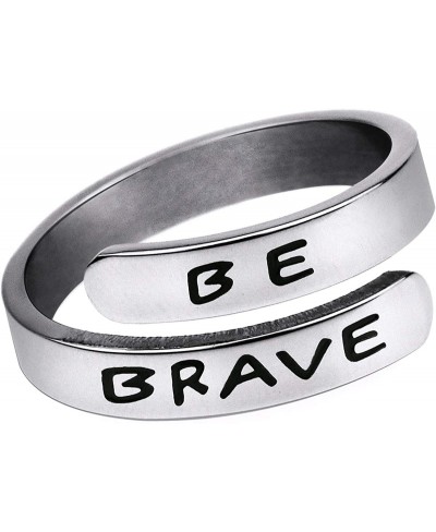 Inspiration Personalized Ring Stainless Steel Adjustable Ring Engraved Stacking Ring Jewelry $6.06 Stacking