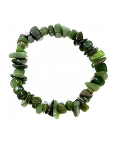 Jade Bracelet Green Nephrite Polished Nugget Style Stones Stretch Style Adjustable 7 $24.63 Strand