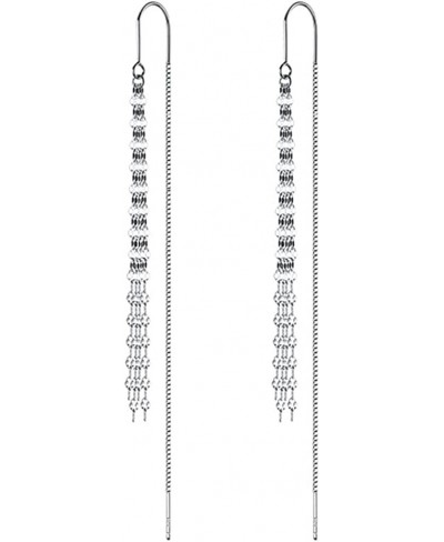 925 Sterling Silver Tassel Earrings Dangle for Women Teen Girls Linear Threader Earring Chain Long Dangle Line Earrings $13.8...