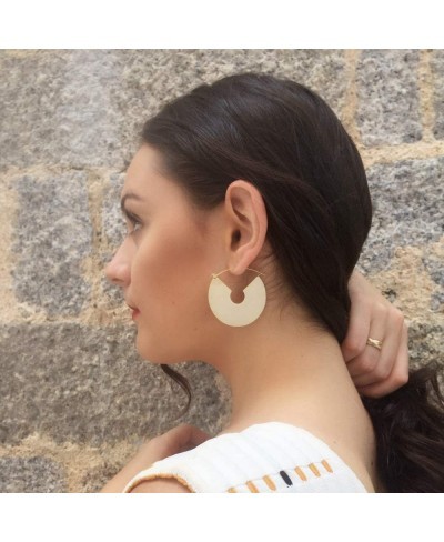 18K Gold Plated Tribal Bohemian Round Disc Earrings for Women Coin Dangling Drop Boho Jewelry $17.72 Drop & Dangle