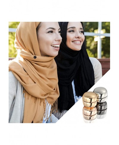 Hijab Magnets Commercial Strength Magnetic Hijab Pins Round Shapes [Packs of 4] Gold and Silver $24.34 Brooches & Pins