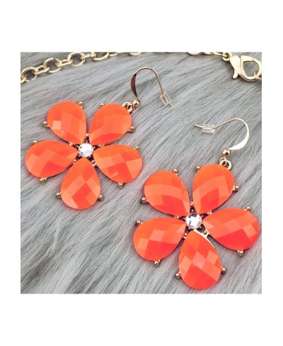 Shiny Flower Statement Collar Necklace with Earrings $15.96 Collars