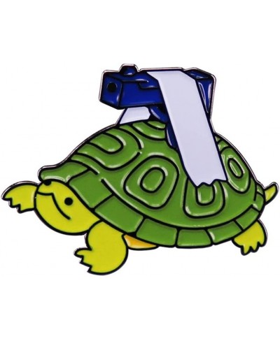 Funny The Turtle with Gun Cartoon Brooch Pins Enamel Metal Badges Lapel Pin Brooches Jackets Jeans Fashion Jewelry Accessorie...