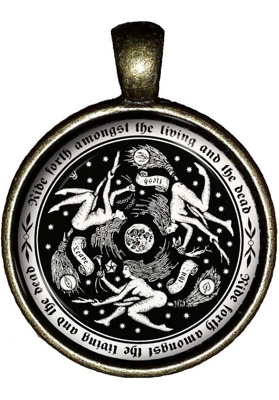 Riding Witch necklace occult handmade persecution jewelry gift pendant charm $18.18 Pendant Necklaces