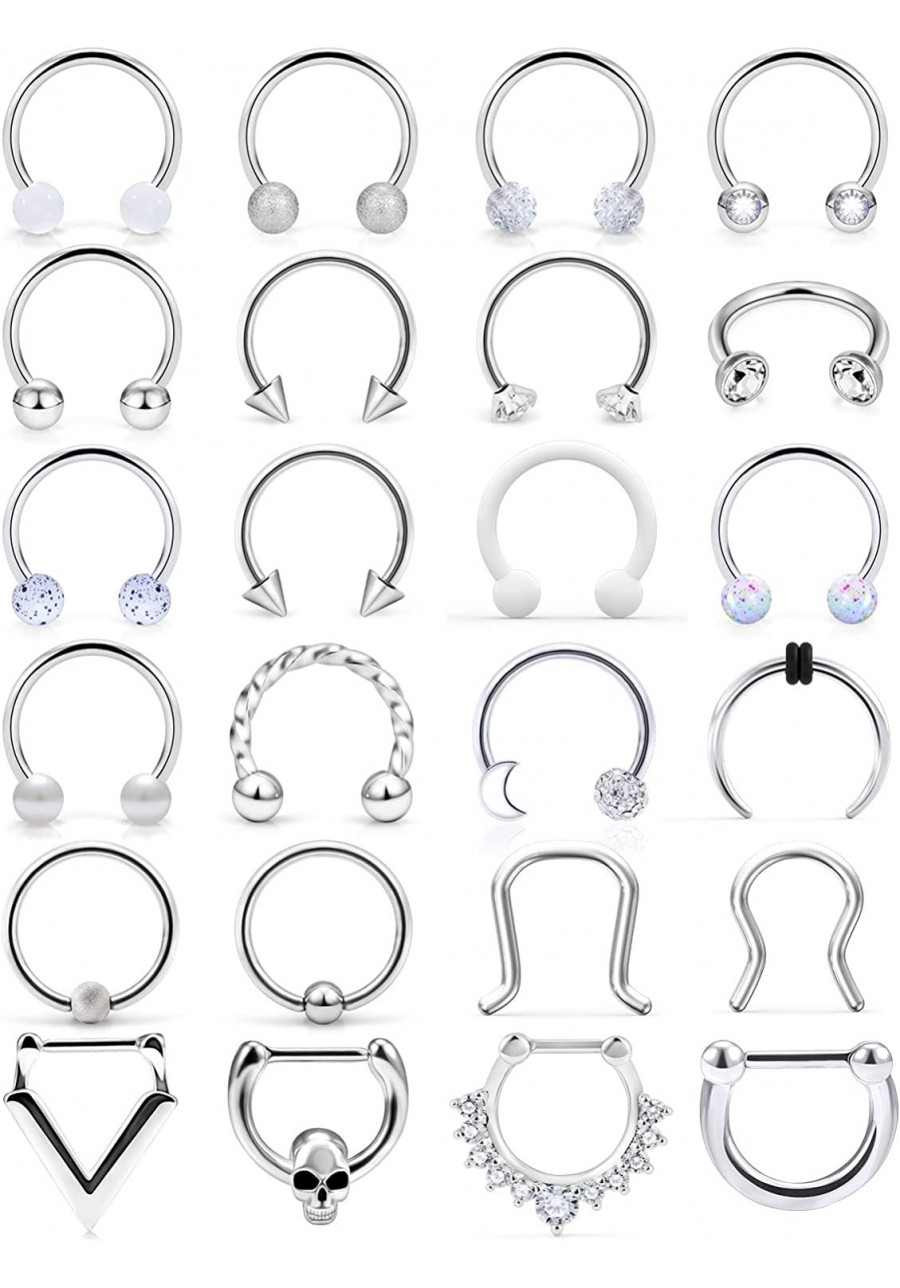 16G 316L Stainless Steel Nose Rings Cartilage Ear Septum Piercings Helix Tragus Horseshoe 10mm 18Pcs-24Pcs $17.02 Piercing Je...