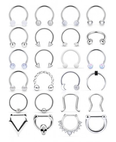 16G 316L Stainless Steel Nose Rings Cartilage Ear Septum Piercings Helix Tragus Horseshoe 10mm 18Pcs-24Pcs $17.02 Piercing Je...