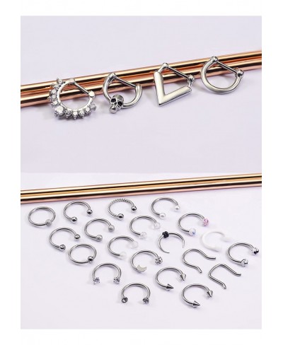 16G 316L Stainless Steel Nose Rings Cartilage Ear Septum Piercings Helix Tragus Horseshoe 10mm 18Pcs-24Pcs $17.02 Piercing Je...