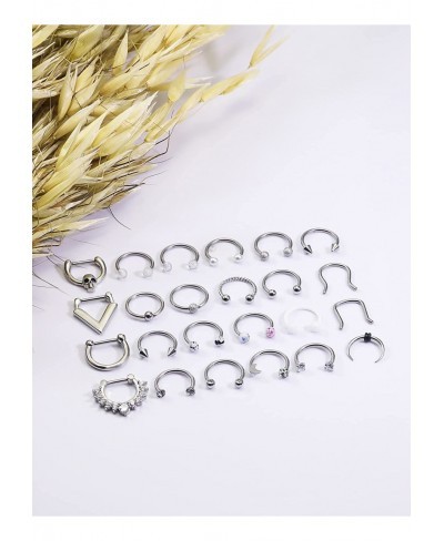 16G 316L Stainless Steel Nose Rings Cartilage Ear Septum Piercings Helix Tragus Horseshoe 10mm 18Pcs-24Pcs $17.02 Piercing Je...