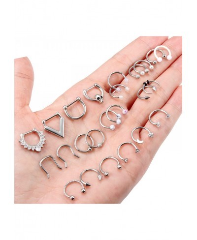 16G 316L Stainless Steel Nose Rings Cartilage Ear Septum Piercings Helix Tragus Horseshoe 10mm 18Pcs-24Pcs $17.02 Piercing Je...