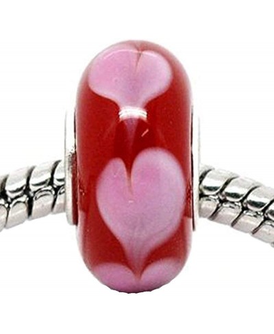 Heart Single Core Glass Bead for Snake Chain Charm Bracelet $24.60 Charms & Charm Bracelets