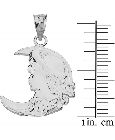 925 Sterling Silver Art Nouveau Crescent Moon & Lady Pendant $24.35 Pendants & Coins