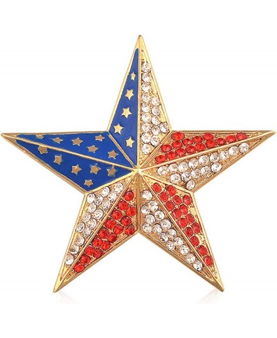 Vintage Big Size American USA Flag Brooch Badges Gold Stars Flag Brooches Pin Crystal Lapel Pins USA Patriotic Pin Jewelry fo...