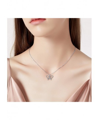 Butterfly Gifts Sterling Silver Opal/Celtic Knot/Flower/Heart Butterfly Necklace Mother's Day Jewelry Gift For Women $17.90 P...