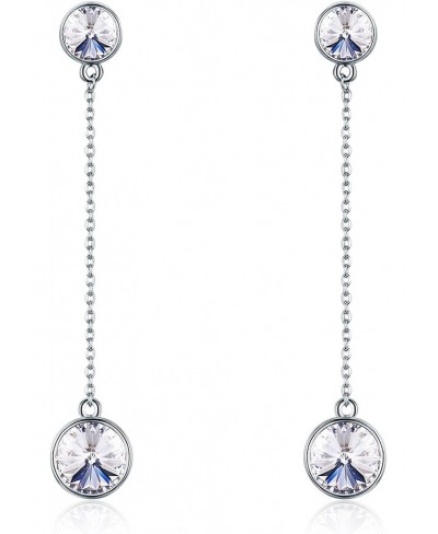 Platinum-Plated Drop Earrings Made with Swarovski Crystals (4.25 cttw)-Gifts for Women/Girls $25.33 Drop & Dangle