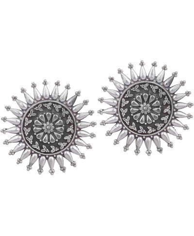 Dual Tone Oxidized Boho Afghan Indian Stud Earrings Ethnic Vintage Bollywood Fashion Jewelry for Women (Design-5) $15.59 Stud