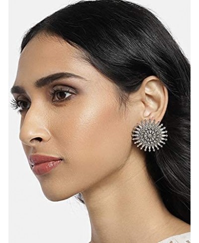 Dual Tone Oxidized Boho Afghan Indian Stud Earrings Ethnic Vintage Bollywood Fashion Jewelry for Women (Design-5) $15.59 Stud