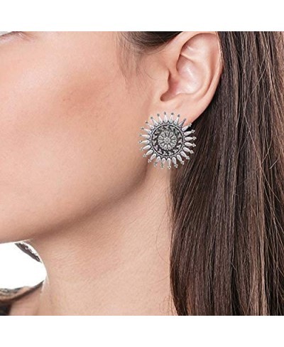 Dual Tone Oxidized Boho Afghan Indian Stud Earrings Ethnic Vintage Bollywood Fashion Jewelry for Women (Design-5) $15.59 Stud