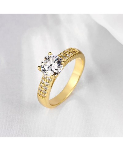 Women's Gold and Platinum Plated AAA CZ Engagement Band Double Wedding Rings Set Fashion Bridal Rings Set for Women KR005 $10...