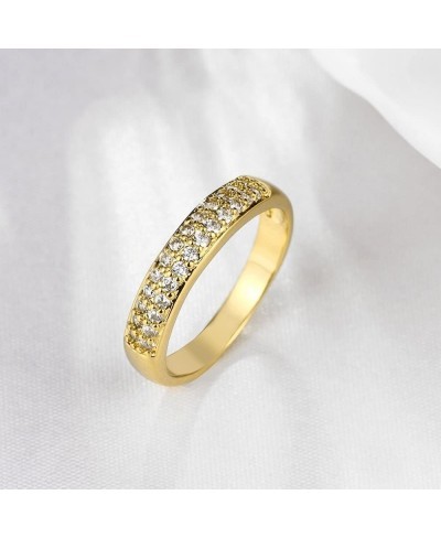 Women's Gold and Platinum Plated AAA CZ Engagement Band Double Wedding Rings Set Fashion Bridal Rings Set for Women KR005 $10...