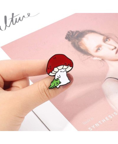 Mushroom and Frog Hard Enamel Pins - Cute Kawaii Nature Outdoors Lapel Pins Badge Brooch pins for women $8.26 Brooches & Pins