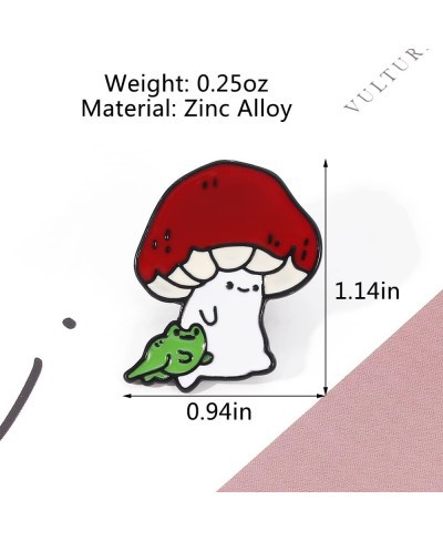 Mushroom and Frog Hard Enamel Pins - Cute Kawaii Nature Outdoors Lapel Pins Badge Brooch pins for women $8.26 Brooches & Pins