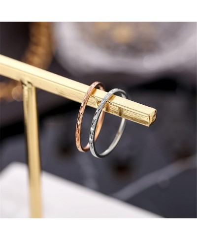 Stainless Steel 1MM Thin Midi Stacking Rings Shiny Silver Rose Gold Engagement Wedding Band for Women Girls $12.34 Engagement...