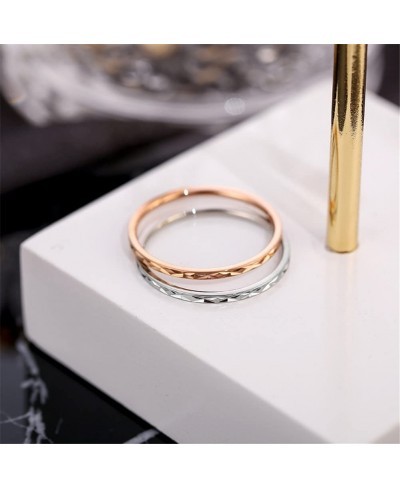 Stainless Steel 1MM Thin Midi Stacking Rings Shiny Silver Rose Gold Engagement Wedding Band for Women Girls $12.34 Engagement...