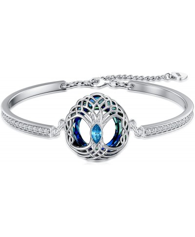 925 Sterling Silver Celtic Tree of Life Bangle Bracelet for Women Girls $54.38 Bangle