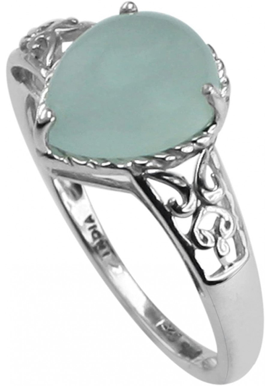 Milky Aquamarine 2.45 Carat Solitaire Ring for Women 925 Sterling Silver Wedding Jewelry for Women $18.05 Wedding Bands