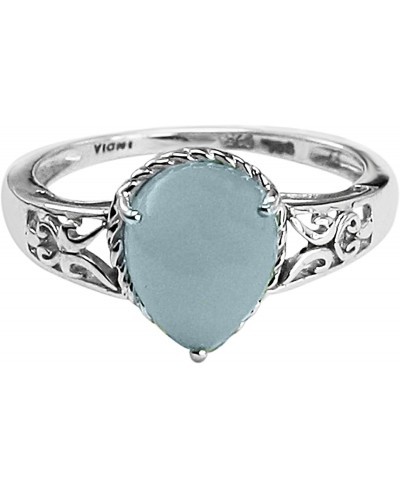 Milky Aquamarine 2.45 Carat Solitaire Ring for Women 925 Sterling Silver Wedding Jewelry for Women $18.05 Wedding Bands