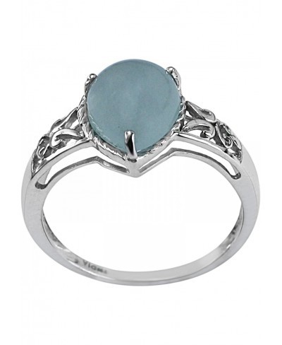 Milky Aquamarine 2.45 Carat Solitaire Ring for Women 925 Sterling Silver Wedding Jewelry for Women $18.05 Wedding Bands