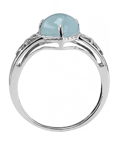 Milky Aquamarine 2.45 Carat Solitaire Ring for Women 925 Sterling Silver Wedding Jewelry for Women $18.05 Wedding Bands