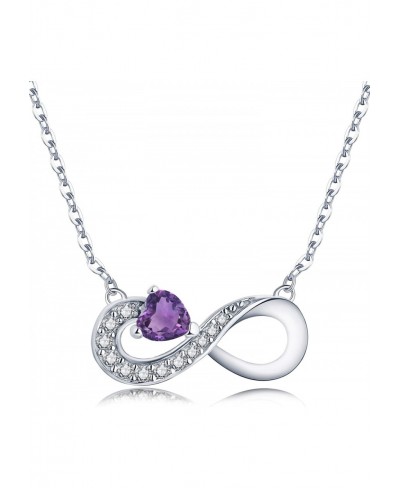 925 Sterling Silver Cubic Zirconia Infinity Heart Pendant Necklaces $28.43 Pendant Necklaces