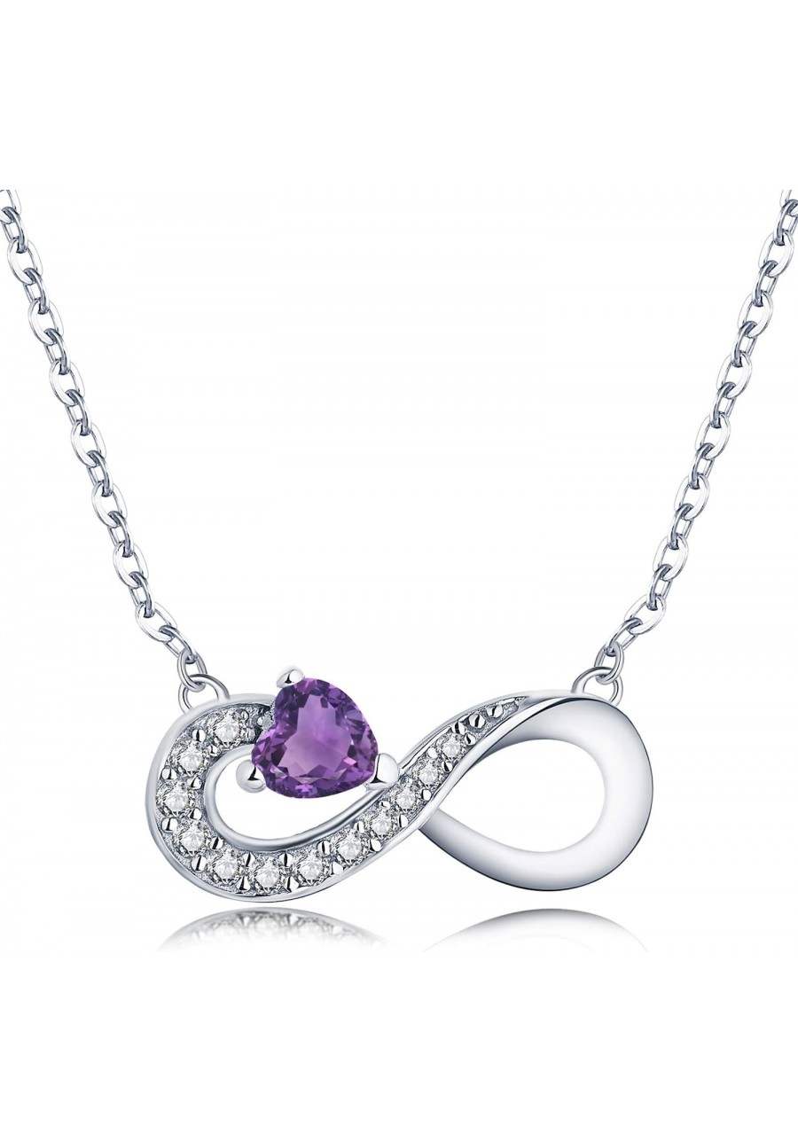 925 Sterling Silver Cubic Zirconia Infinity Heart Pendant Necklaces $28.43 Pendant Necklaces