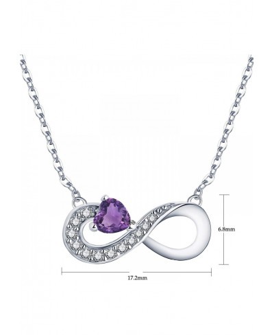 925 Sterling Silver Cubic Zirconia Infinity Heart Pendant Necklaces $28.43 Pendant Necklaces