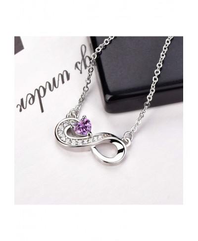 925 Sterling Silver Cubic Zirconia Infinity Heart Pendant Necklaces $28.43 Pendant Necklaces