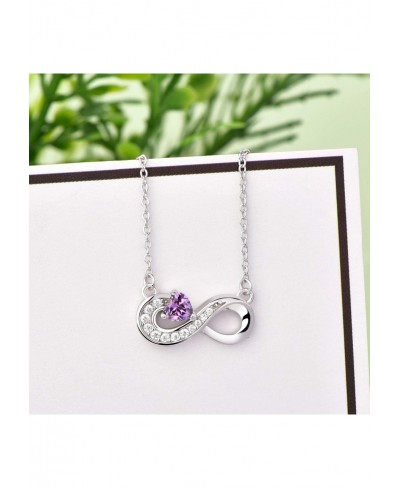 925 Sterling Silver Cubic Zirconia Infinity Heart Pendant Necklaces $28.43 Pendant Necklaces