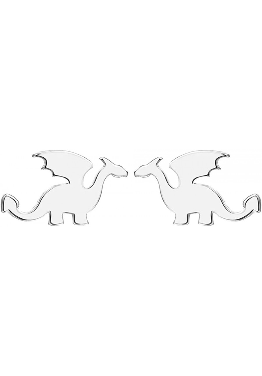 925 Sterling Silver Tiny Dinosaur Stud Earrings Brontosaurus Dragon Tyrannosaurus Ear Studs for Women Teen Girls (Dragon) $13...