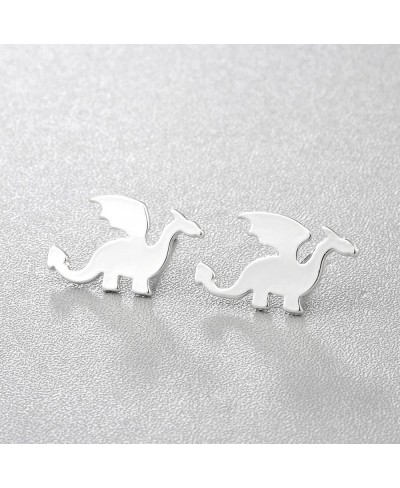 925 Sterling Silver Tiny Dinosaur Stud Earrings Brontosaurus Dragon Tyrannosaurus Ear Studs for Women Teen Girls (Dragon) $13...