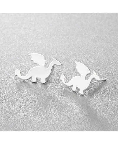 925 Sterling Silver Tiny Dinosaur Stud Earrings Brontosaurus Dragon Tyrannosaurus Ear Studs for Women Teen Girls (Dragon) $13...