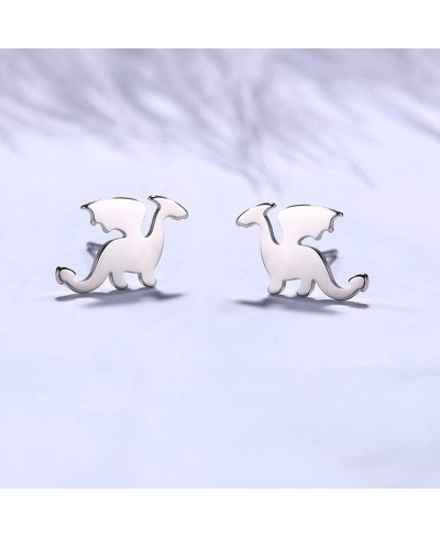 925 Sterling Silver Tiny Dinosaur Stud Earrings Brontosaurus Dragon Tyrannosaurus Ear Studs for Women Teen Girls (Dragon) $13...