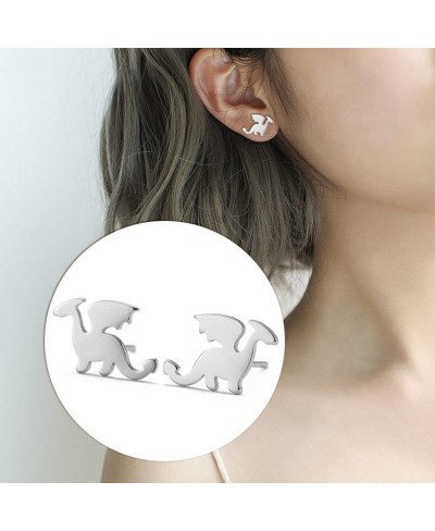 925 Sterling Silver Tiny Dinosaur Stud Earrings Brontosaurus Dragon Tyrannosaurus Ear Studs for Women Teen Girls (Dragon) $13...