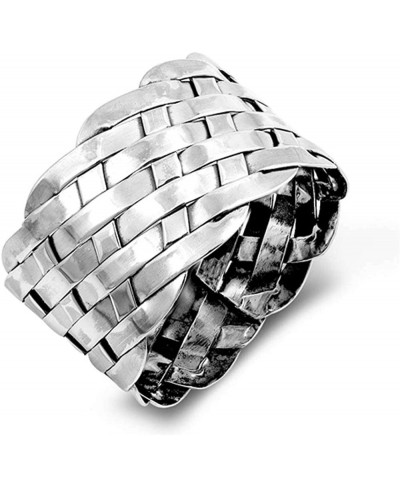 Sterling Silver Solid Plain Woven Band Ring Sizes 7-13 $25.27 Bands