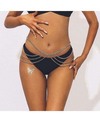 Boho Layered Waist Chains Gold Belly Body Chain Rave Waist Jewelry Nightclub Body Accessories for Women and Girls $14.47 Body...