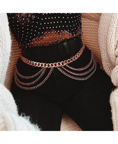 Boho Layered Waist Chains Gold Belly Body Chain Rave Waist Jewelry Nightclub Body Accessories for Women and Girls $14.47 Body...