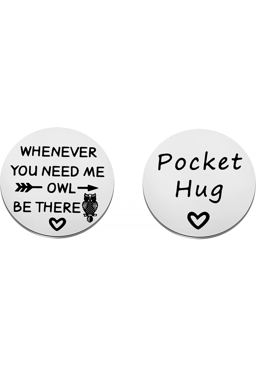 Owl Pocket Hug Gift Best Friend Keychain Owl Lover Gift Couple Gift Gifts for Sister Mom $11.96 Pendants & Coins