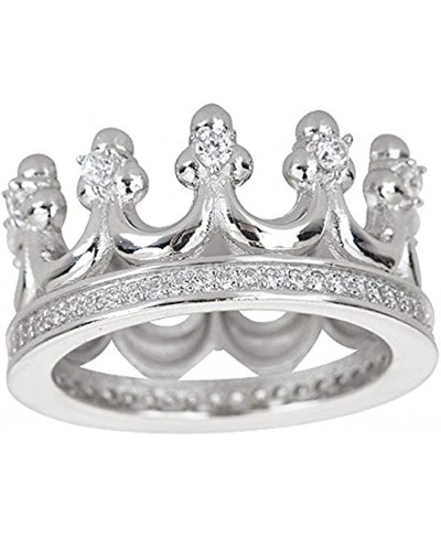 Sterling Silver Crown Pave Eternity Cubic Zirconia Ring $32.36 Eternity Rings